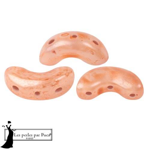 Cuentas de cristal Arcos® de Puca® 5 x 10 mm - Mishmash Peach x 10 g