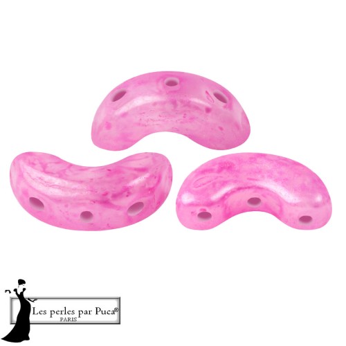 Cuentas de cristal Arcos® de Puca® 5 x 10 mm - Mishmash Rosa x 10 g