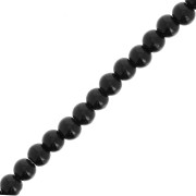 Cuentas de cristal redondas de 4,5 mm - Negro x 38 cm