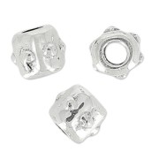 Tubos de metal 3.4x3.4 mm Chapado Plateado envejecido x10