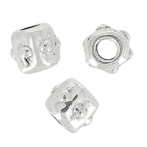 Tubos de metal 3.4x3.4 mm Chapado Plateado envejecido x10