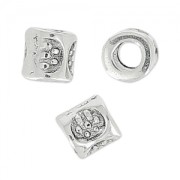 Tubos de meta 3.2x3.2 mm Chapado Plateado envejecido x10