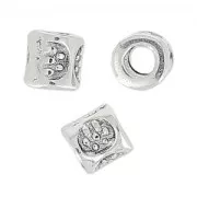 Tubos de meta 3.2x3.2 mm Chapado Plateado envejecido x10