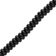 Cuentas arandalas Heishi de cristal, 6 x 3 mm - Negro, 37 cm