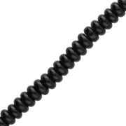 Cuentas arandalas Heishi de cristal, 6 x 3 mm - Negro, 37 cm