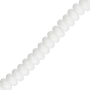 Cuentas arandalas Heishi de cristal, 6 x 3 mm - Blancas, 38 cm