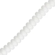 Cuentas arandalas Heishi de cristal, 6 x 3 mm - Blancas, 38 cm