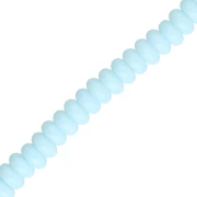 Cuentas arandalas Heishi de cristal, 6 x 3 mm - Azul claro, 38 cm