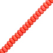 Cuentas arandalas Heishi de cristal, 6 x 3 mm - Color coral, 38 cm