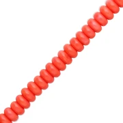 Cuentas arandalas Heishi de cristal, 6 x 3 mm - Color coral, 38 cm