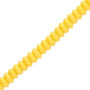 Cuentas arandalas Heishi de cristal, 6 x 3 mm - Amarillo oscuro, 38 cm