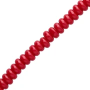 Cuentas arandalas Heishi de cristal, 6 x 3 mm - Rojo oscuro, 38 cm