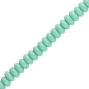 Cuentas arandalas Heishi de cristal, 6 x 3 mm - Verde turquesa, 38 cm
