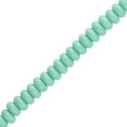 Cuentas arandalas Heishi de cristal, 6 x 3 mm - Verde turquesa, 38 cm