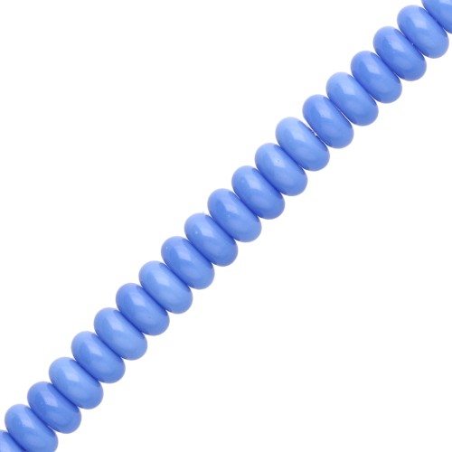 Cuentas arandalas Heishi de cristal, 6 x 3 mm - Azul, 38 cm