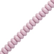 Cuentas arandalas Heishi de cristal, 6 x 3 mm - Lila, 38 cm