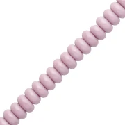 Cuentas arandalas Heishi de cristal, 6 x 3 mm - Lila, 38 cm