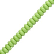 Verde - Cuentas arandalas Heishi de cristal, 6 x 3 mm - Verde pradera, 38 cm Cuentas arandalas Heishi de cristal, 6 x 3 mm - Verde pradera, 38 cm
