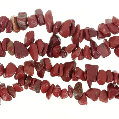 Cuentas de chips 8 - 11 mm - Jaspe Roja x80cm