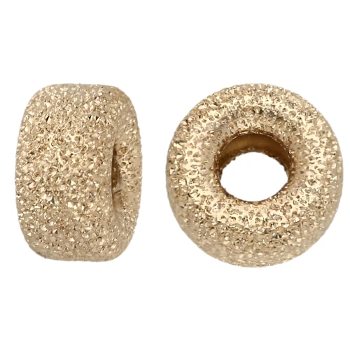 Cuenta redonda con diamante - Disco plano - 5 x 3 mm - Gold filled (oro laminado) x1
