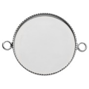 Entrepieza engastada para cabujón de base plana de 20 mm - Plateado x1