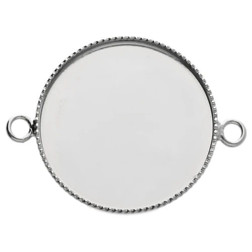 Entrepieza engastada para cabujón de base plana de 20 mm - Plateado x1