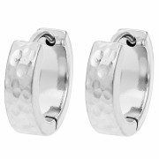 ninguno - Ganchos de pendientes redondos anchos martillados de 14 mm - Acero inoxidable 316L x2 Ganchos de pendientes redondos anchos martillados de 14 mm - Acero inoxidable 316L x2