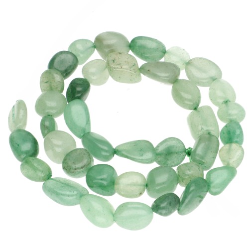 Cuentas tipo nugget de 8 a 11 mm de piedra preciosa - Aventurina x 39 cm