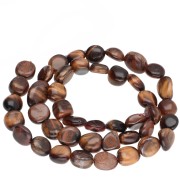 Cuentas tipo «nugget» de 8-10 mm de piedra preciosa - Ojo de tigre x 39 cm