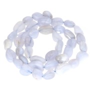 Cuentas tipo «nugget» de 8 a 12 mm de piedra preciosa - Ágata azul encaje x 40 cm