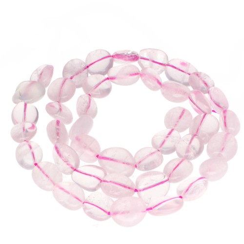 Cuentas tipo nugget de 8 a 11 mm de piedra preciosa — Cuarzo rosa x 40 cm