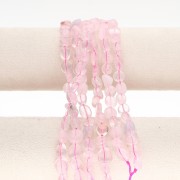 Cuentas tipo nugget de 8 a 11 mm de piedra preciosa — Cuarzo rosa x 40 cm