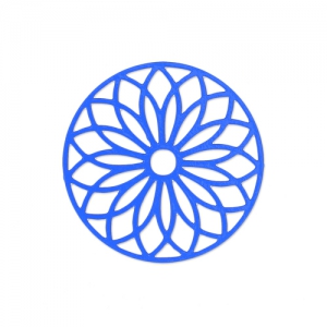 Entrepieza teñida laser cut rosetón 24 mm Azul Oscuro x1