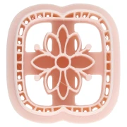 Cortapastas cuadrado de 30 x 28 mm - con motivo floral - de polímero biodegradable - Beige x1