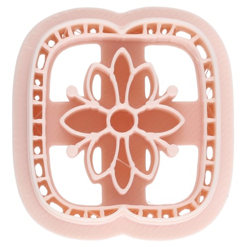 Cortapastas cuadrado de 30 x 28 mm - con motivo floral - de polímero biodegradable - Beige x1