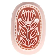 Cortapastas ovalado de 30 x 18 mm - con motivo floral - de polímero biodegradable - Beige x1
