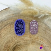 Cortapastas ovalado de 30 x 18 mm - con motivo floral - de polímero biodegradable - Beige x1