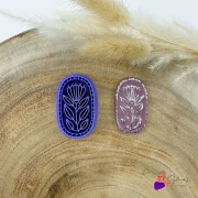 Cortapastas ovalado de 30 x 18 mm - con motivo floral - de polímero biodegradable - Beige x1