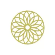 Entrepieza teñida laser cut rosetón  24 mm Light Olivine x1