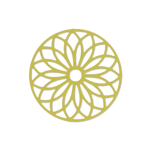 Entrepieza teñida laser cut rosetón  24 mm Light Olivine x1