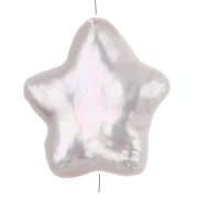 Cuenta de agua dulce con forma de estrella irregular, 13 x 12 mm - Blanca x1