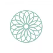 Entrepieza teñida laser cut rosetón  24 mm Mint x1