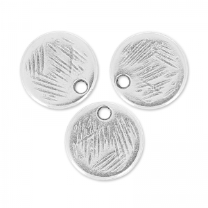 Cequíes texturados   9 mm Chapado Plateado envejecido x4