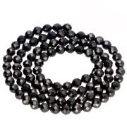 Cuentas redondas facetadas de 4 mm de piedra preciosa - Espinela negra x 38 cm|raw }}