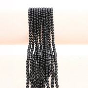 Cuentas redondas facetadas de 4 mm de piedra preciosa - Espinela negra x 38 cm