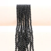 Cuentas redondas facetadas de 4 mm de piedra preciosa - Espinela negra x 38 cm