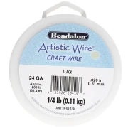 Hilo de cobre Artistic Wire de 0,51 mm - Negro, resistente al deslustre x62.4m