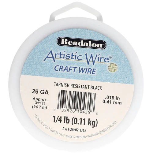 Hilo de cobre Artistic Wire de 0,41 mm - Negro antioxido x94.7m