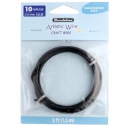 Hilo de cobre Artistic Wire de 2,6 mm - Negro, resistente al deslustre x1.5m