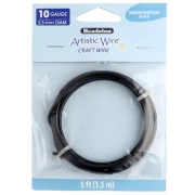 Hilo de cobre Artistic Wire de 2,6 mm - Negro, resistente al deslustre x1.5m